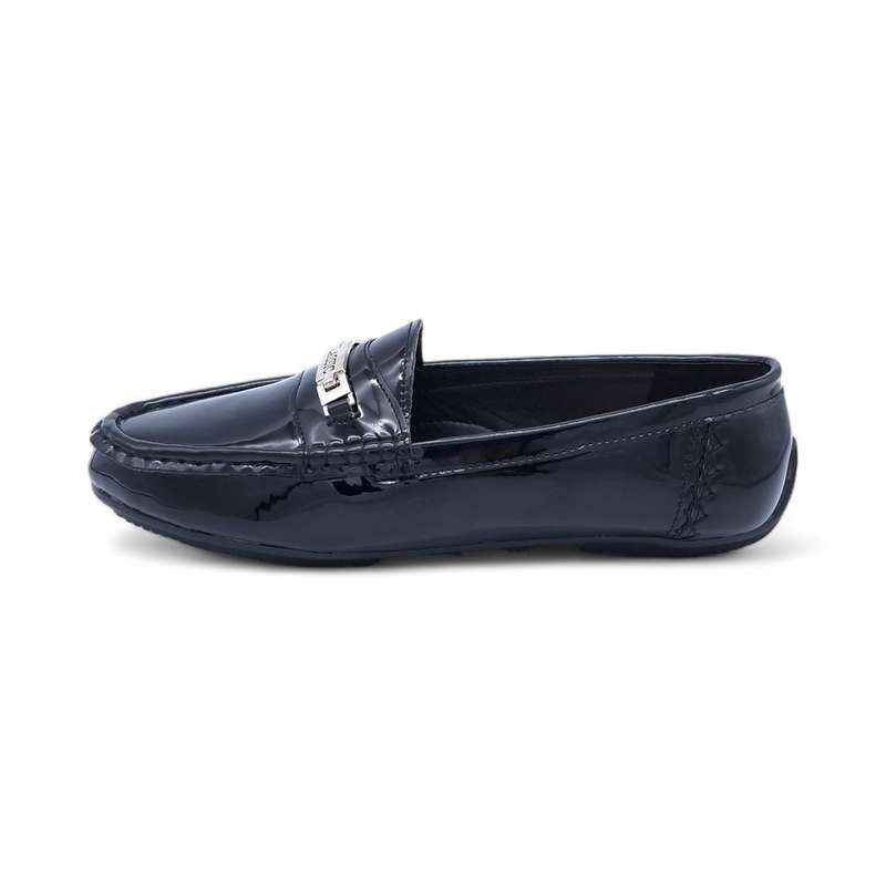 TTP Men's Patent Moccasin with Metal Buckle Decor on Vamp DZ101058