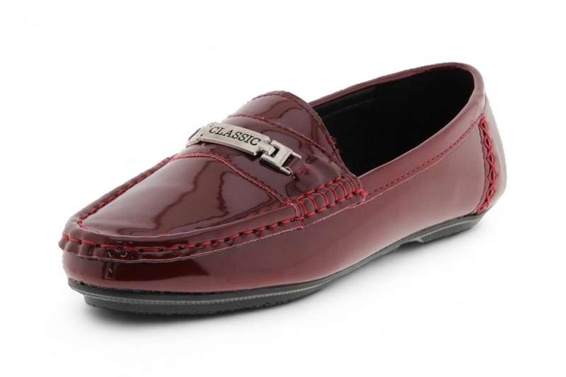 TTP Men's Patent Moccasin with Metal Buckle Decor on Vamp DZ101058