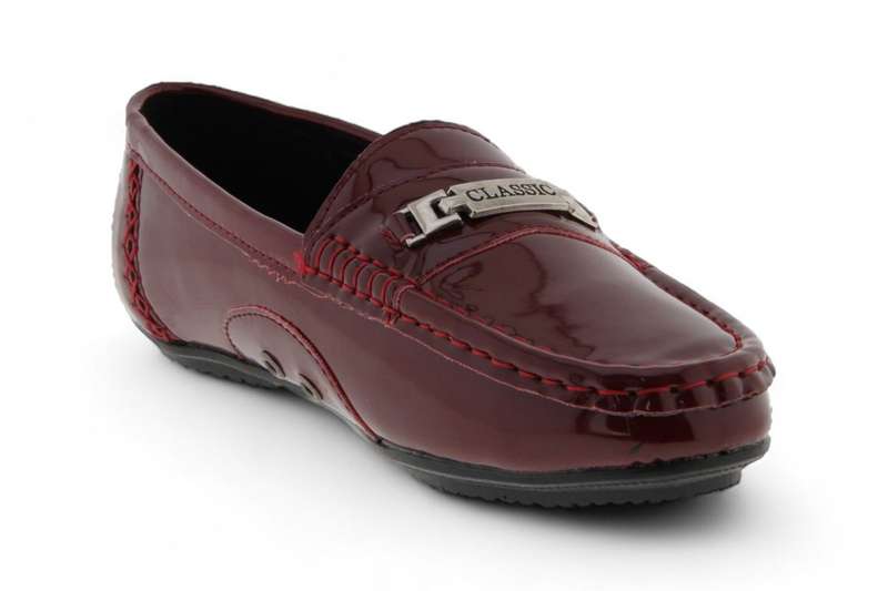 TTP Men's Patent Moccasin with Metal Buckle Decor on Vamp DZ101058