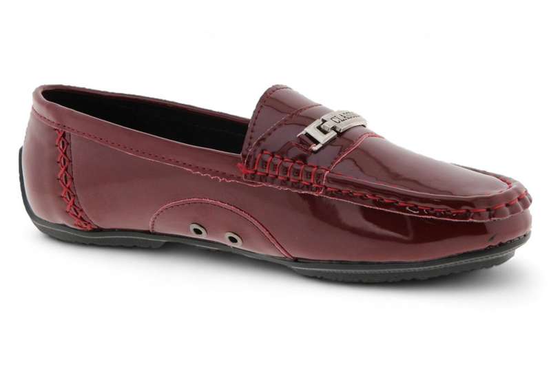 TTP Men's Patent Moccasin with Metal Buckle Decor on Vamp DZ101058