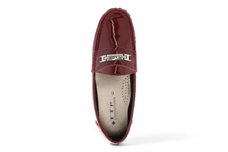 TTP Men's Patent Moccasin with Metal Buckle Decor on Vamp DZ101058