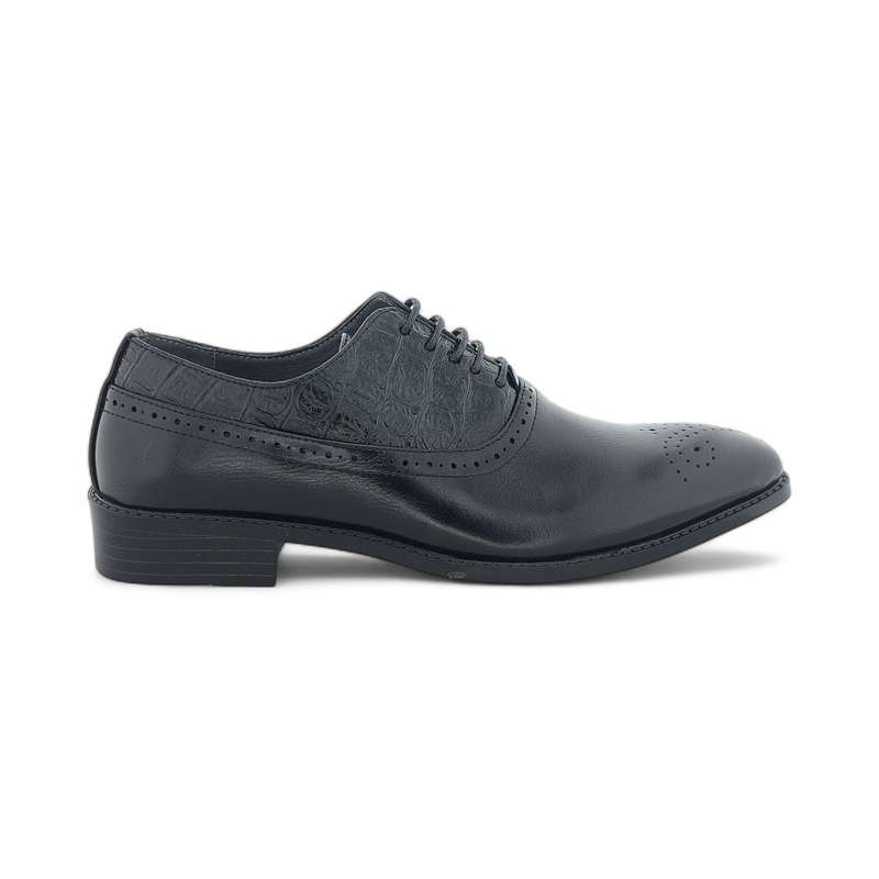 Men's Classic Dress Shoes Lace Up Oxford with Croco Embossed PU Y812