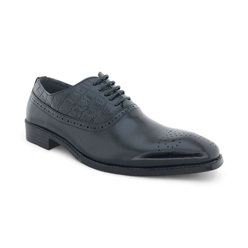 Men's Classic Dress Shoes Lace Up Oxford with Croco Embossed PU Y812