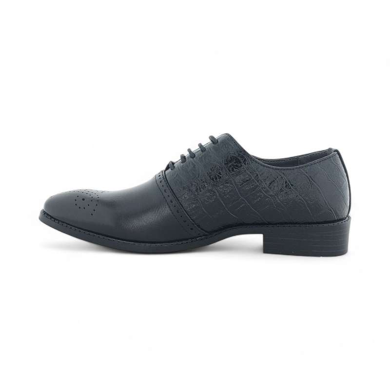 Men's Classic Dress Shoes Lace Up Oxford with Croco Embossed PU Y812
