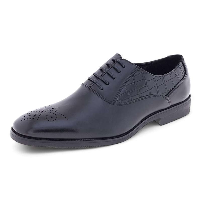 Men's Formal PU Crocodile Embossed Upper Oxford Dress Shoes Y993