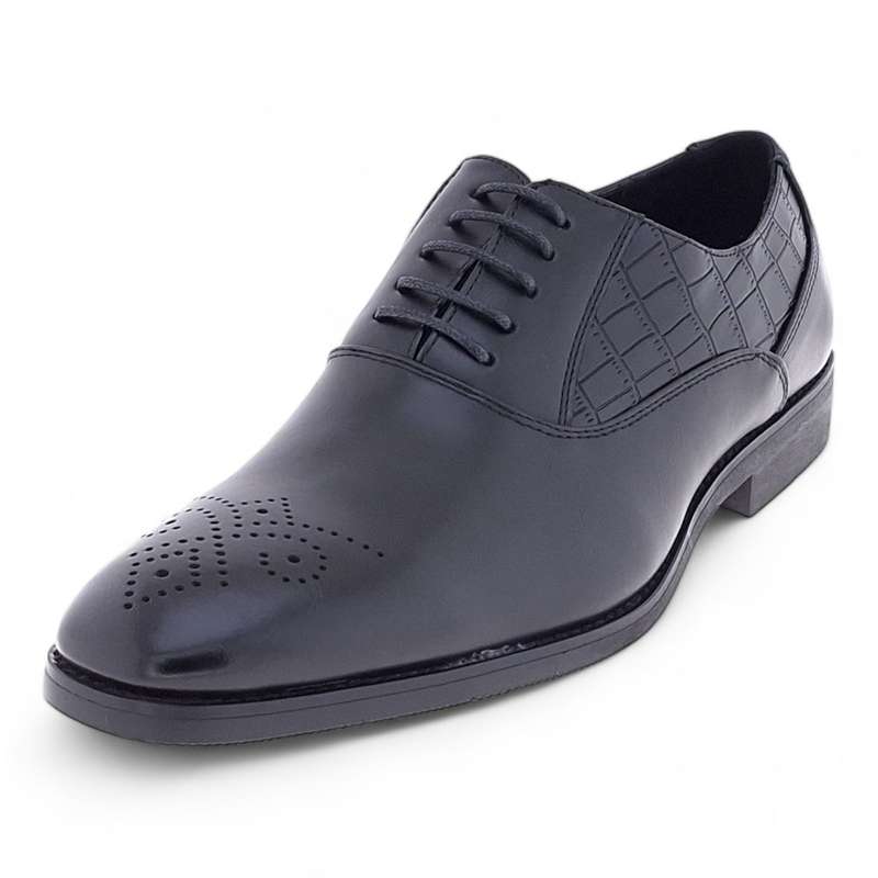 Men's Formal PU Crocodile Embossed Upper Oxford Dress Shoes Y993