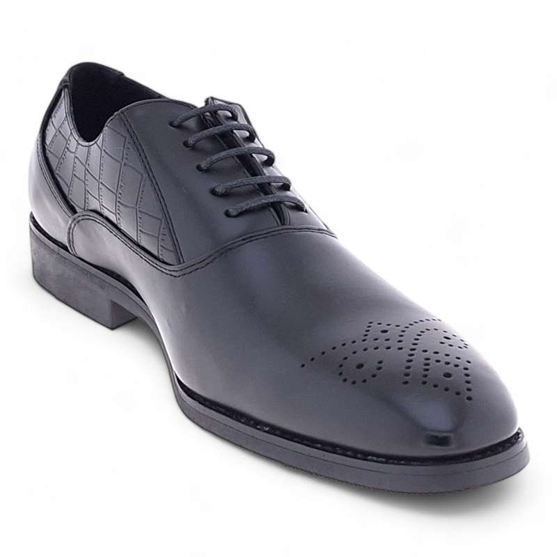 Men's Formal PU Crocodile Embossed Upper Oxford Dress Shoes Y993