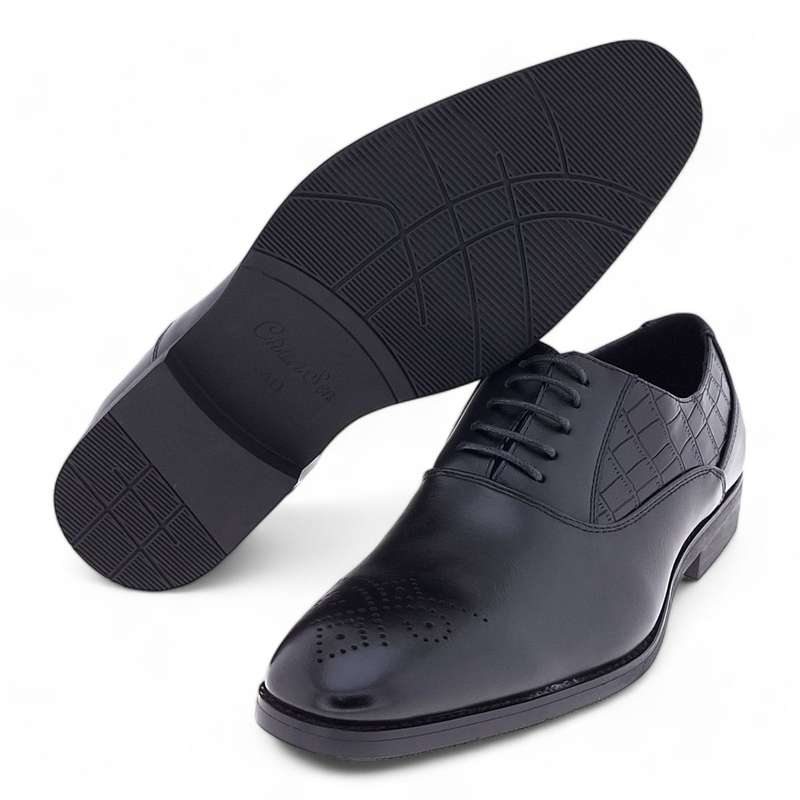 Men's Formal PU Crocodile Embossed Upper Oxford Dress Shoes Y993