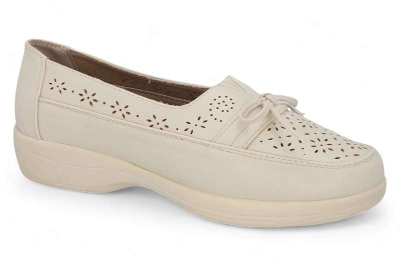 TTP Women Flatform Loafers with Flower Cut Out and Ribbon Decor HT5051