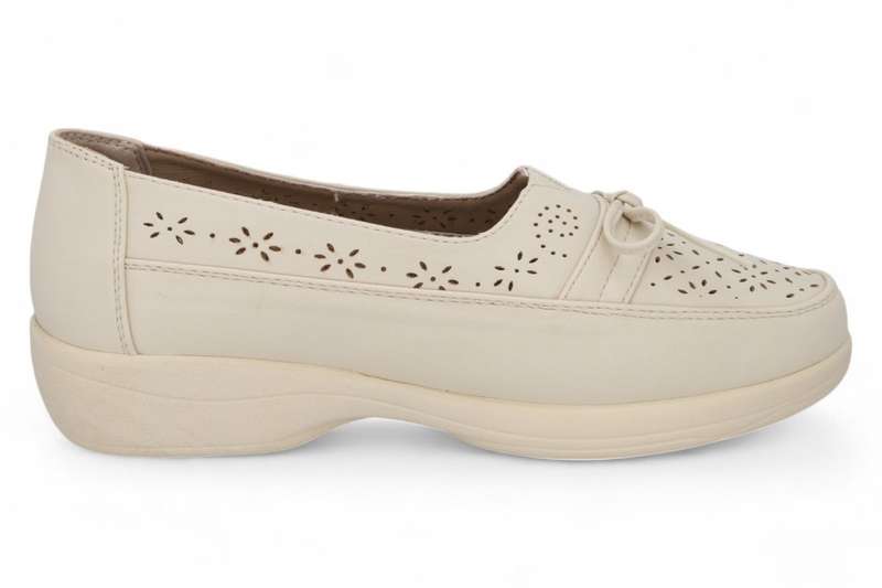 TTP Women Flatform Loafers with Flower Cut Out and Ribbon Decor HT5051