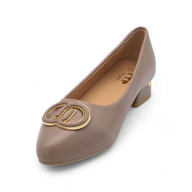 TTP Women PU Low Block Heel JSF89