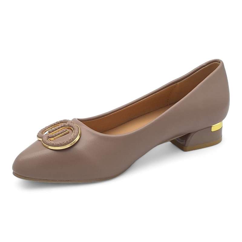 TTP Women PU Low Block Heel JSF89