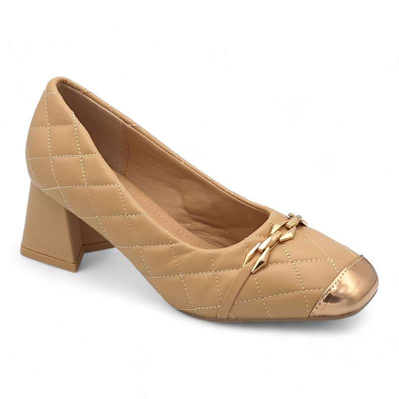 TTP Women PU Square Toe Block Heels JSF90