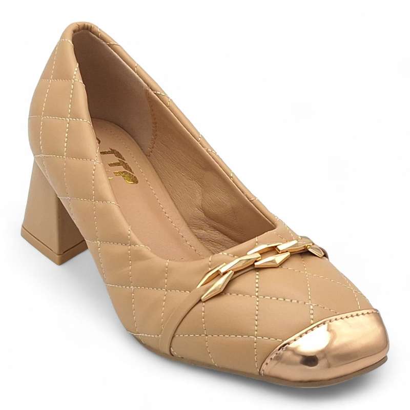 TTP Women PU Square Toe Block Heels JSF90