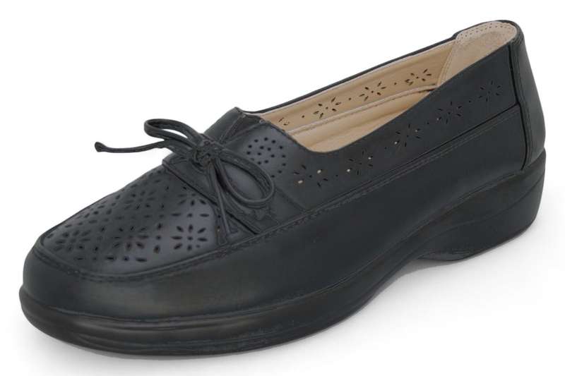 TTP Women Flatform Loafers with Flower Cut Out and Ribbon Decor HT5051