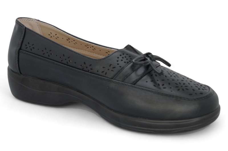 TTP Women Flatform Loafers with Flower Cut Out and Ribbon Decor HT5051