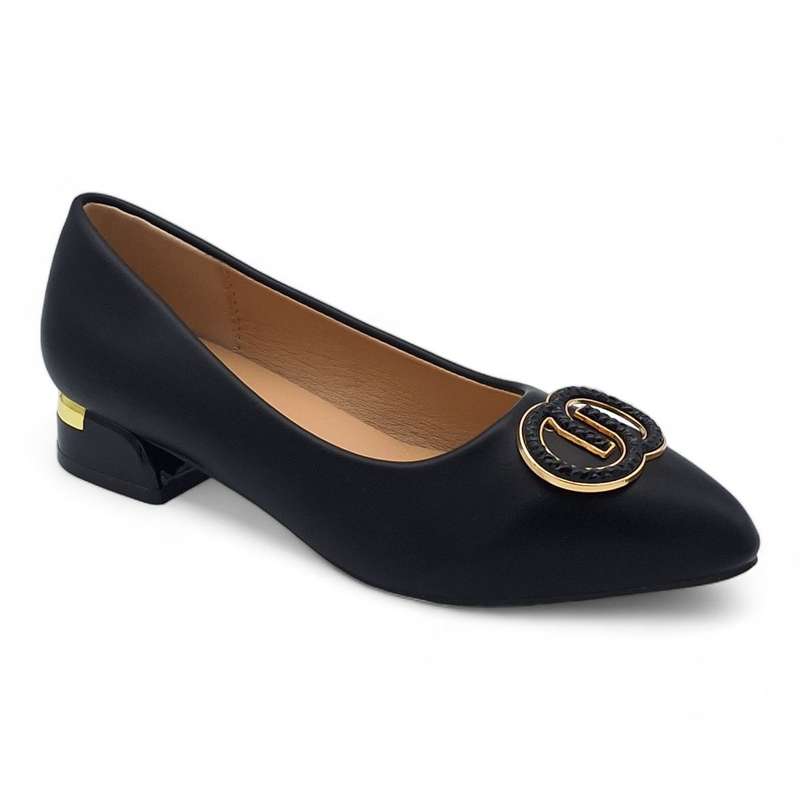TTP Women PU Low Block Heel JSF89