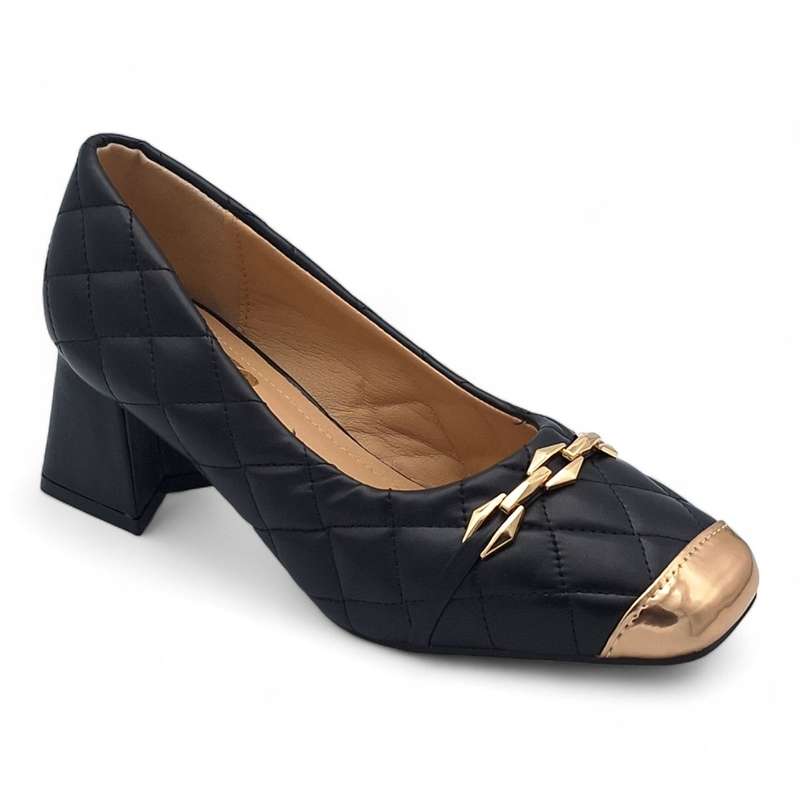 TTP Women PU Square Toe Block Heels JSF90
