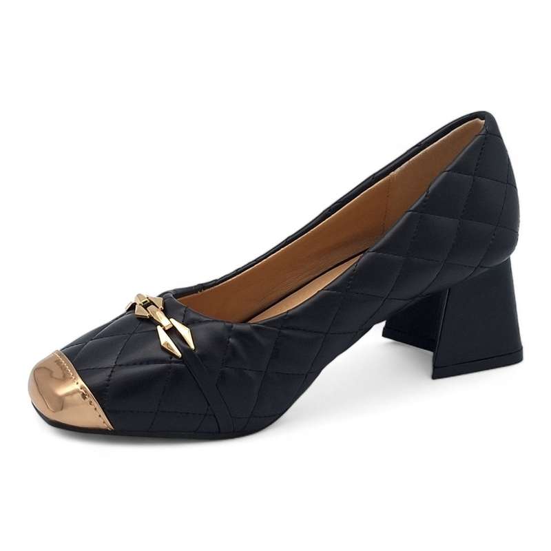 TTP Women PU Square Toe Block Heels JSF90