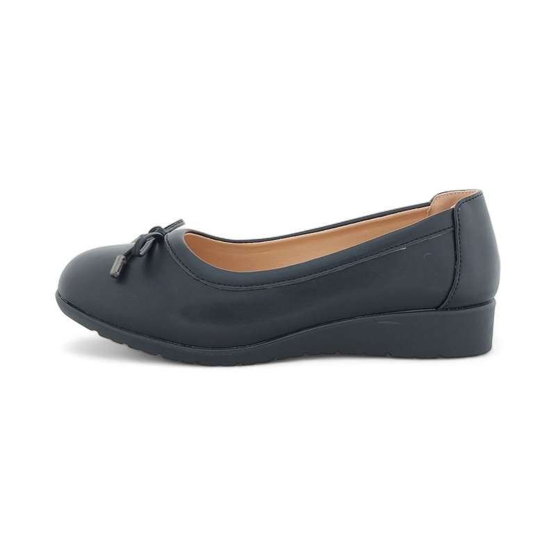 ALXIR Women Low Wedge Loafers with Bow Decor PSL4122