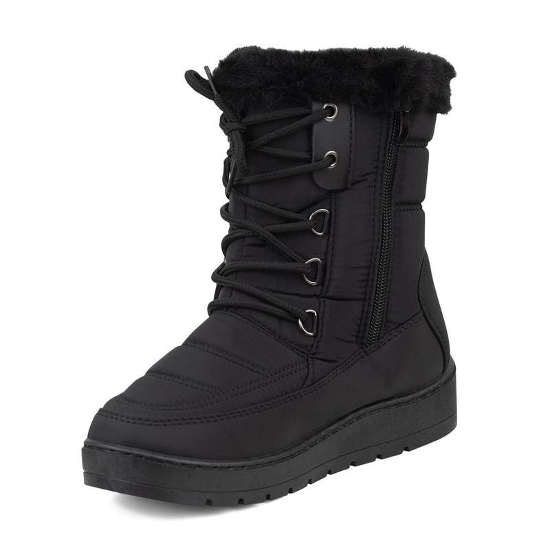 TTP - Snow Boots with Fur lining Shoe Lace and Side Zipper - YZCR230319