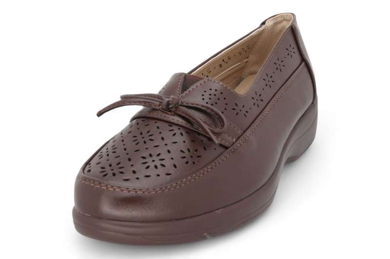 TTP Women Flatform Loafers with Flower Cut Out and Ribbon Decor HT5051