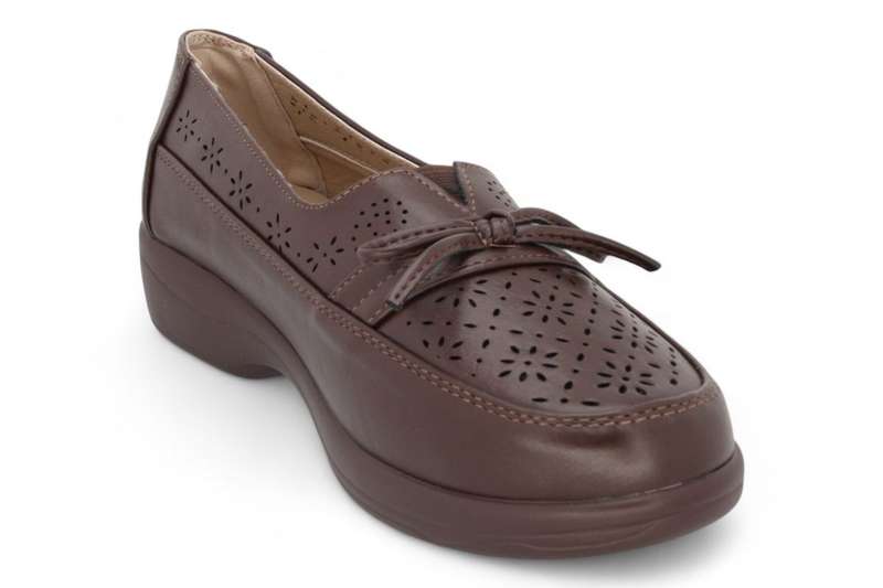 TTP Women Flatform Loafers with Flower Cut Out and Ribbon Decor HT5051