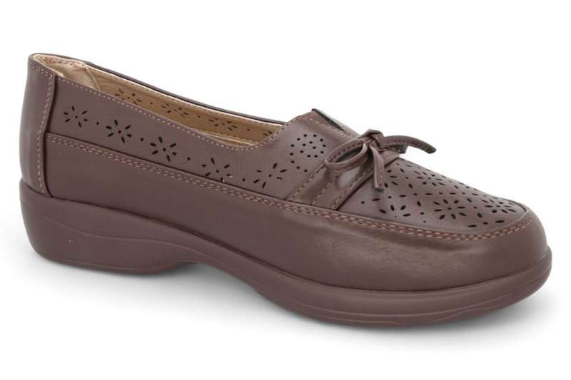 TTP Women Flatform Loafers with Flower Cut Out and Ribbon Decor HT5051