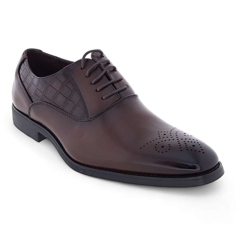 Men's Formal PU Crocodile Embossed Upper Oxford Dress Shoes Y993