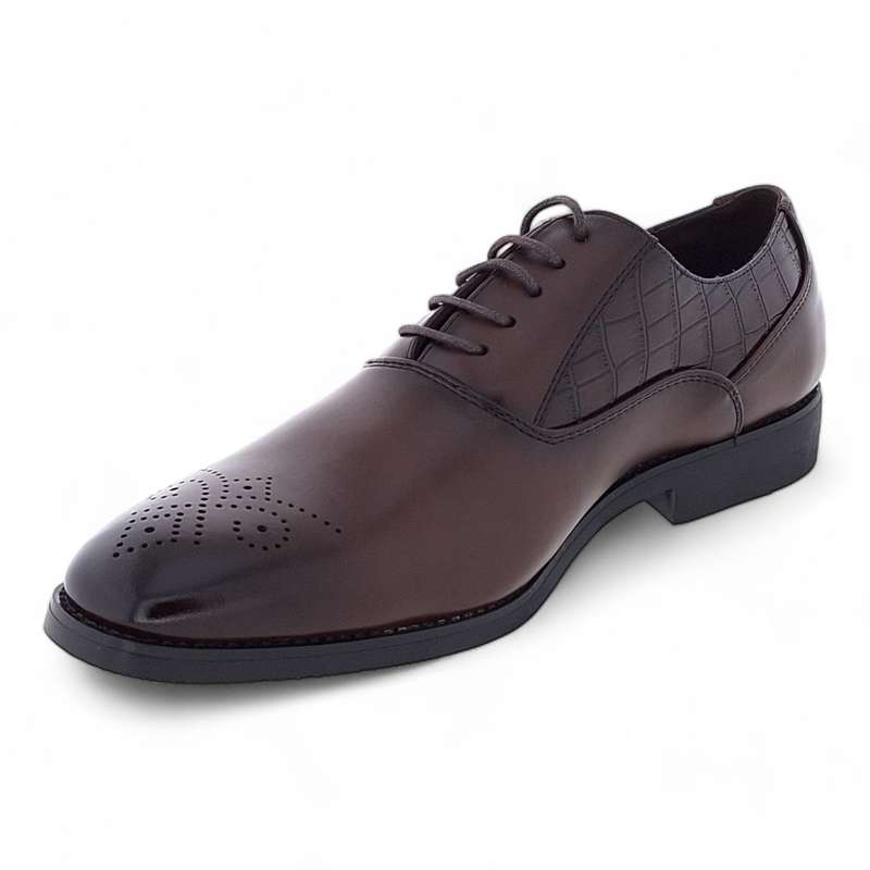 Men's Formal PU Crocodile Embossed Upper Oxford Dress Shoes Y993