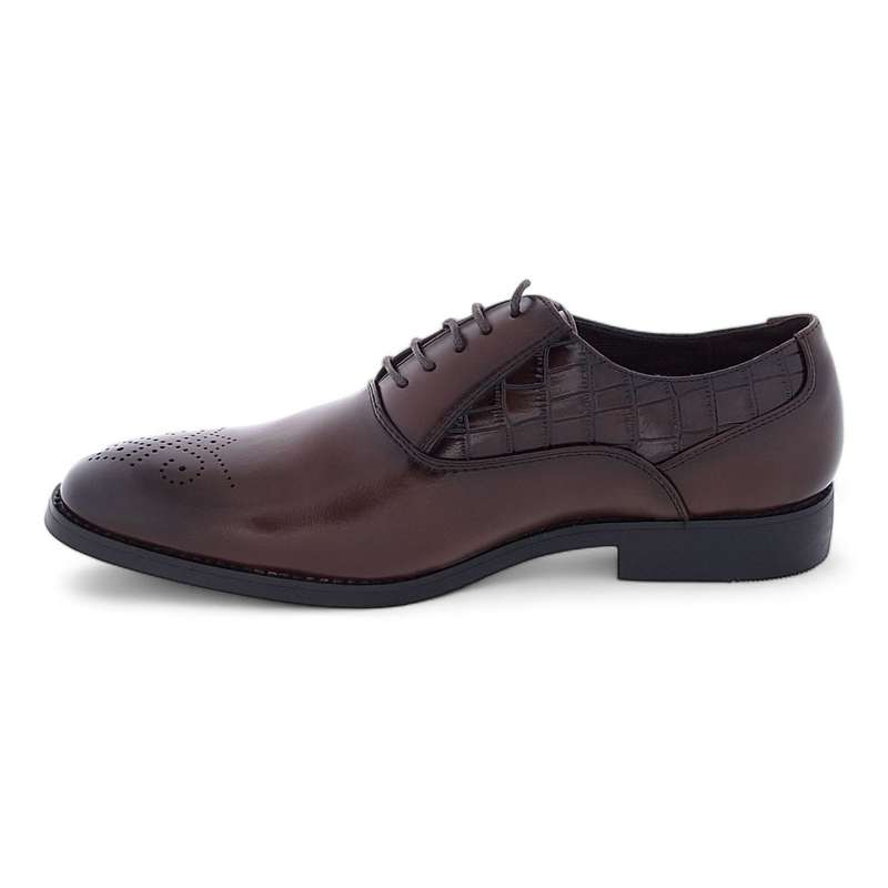 Men's Formal PU Crocodile Embossed Upper Oxford Dress Shoes Y993