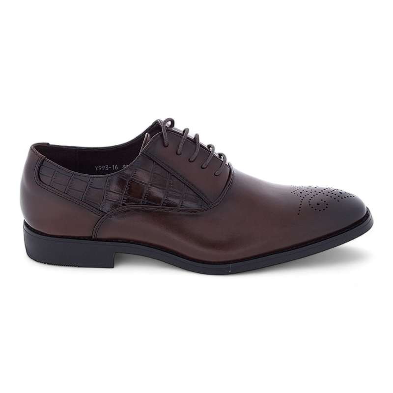 Men's Formal PU Crocodile Embossed Upper Oxford Dress Shoes Y993