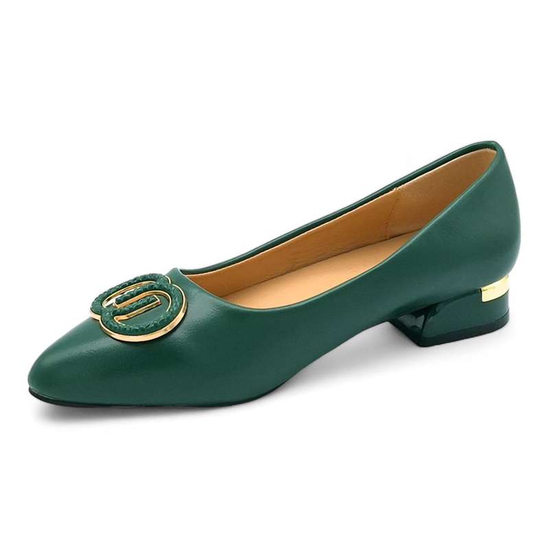 TTP Women PU Low Block Heel JSF89