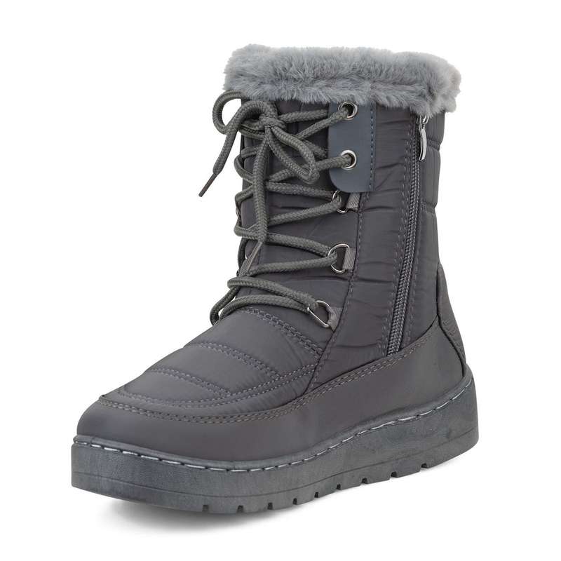 TTP - Snow Boots with Fur lining Shoe Lace and Side Zipper - YZCR230319