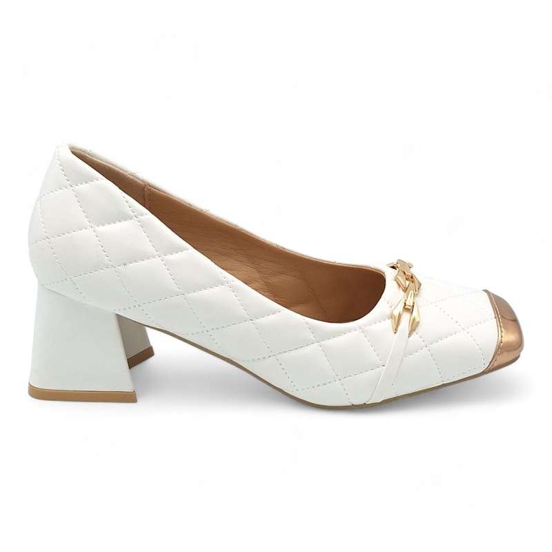TTP Women PU Square Toe Block Heels JSF90