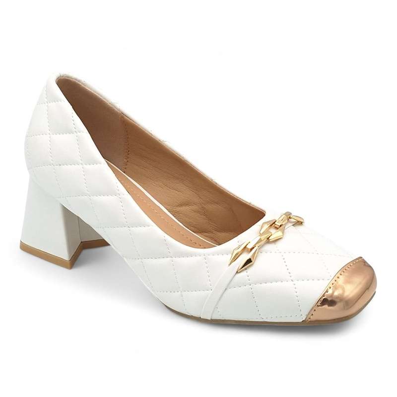 TTP Women PU Square Toe Block Heels JSF90
