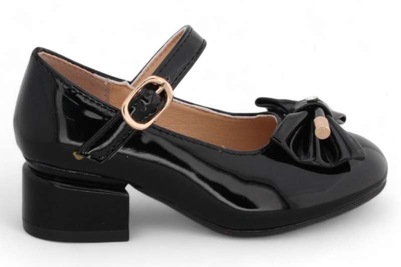 TTP Girls Ankle Strap Heels with Ribbon Decor HT002