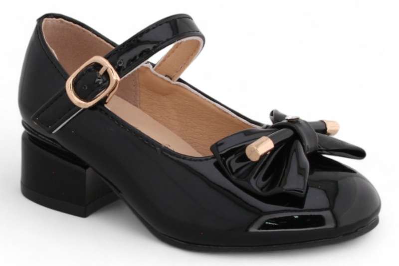 TTP Girls Ankle Strap Heels with Ribbon Decor HT002