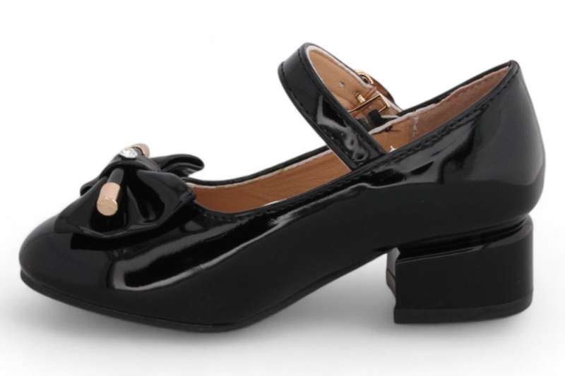 TTP Girls Ankle Strap Heels with Ribbon Decor HT002