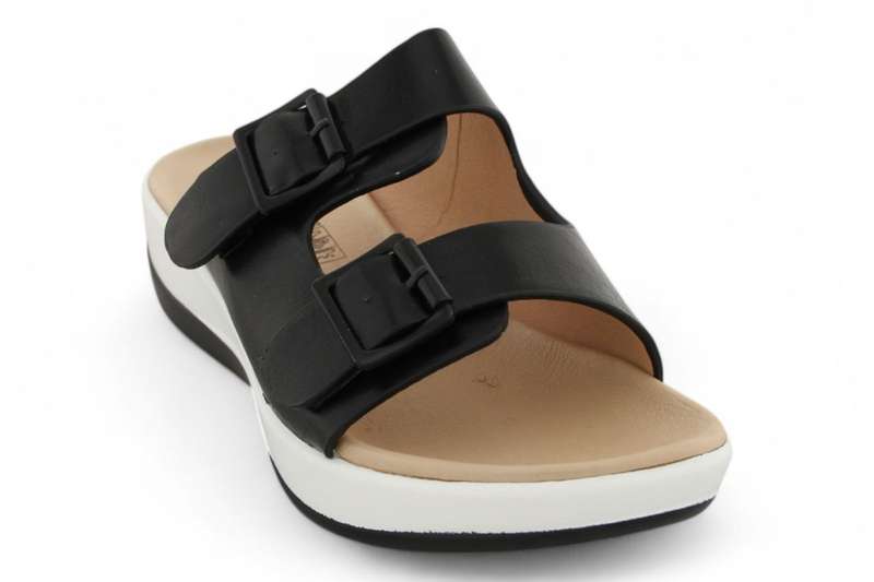 TTP Women PU Dual Buckle Platform Slider HT2207-7
