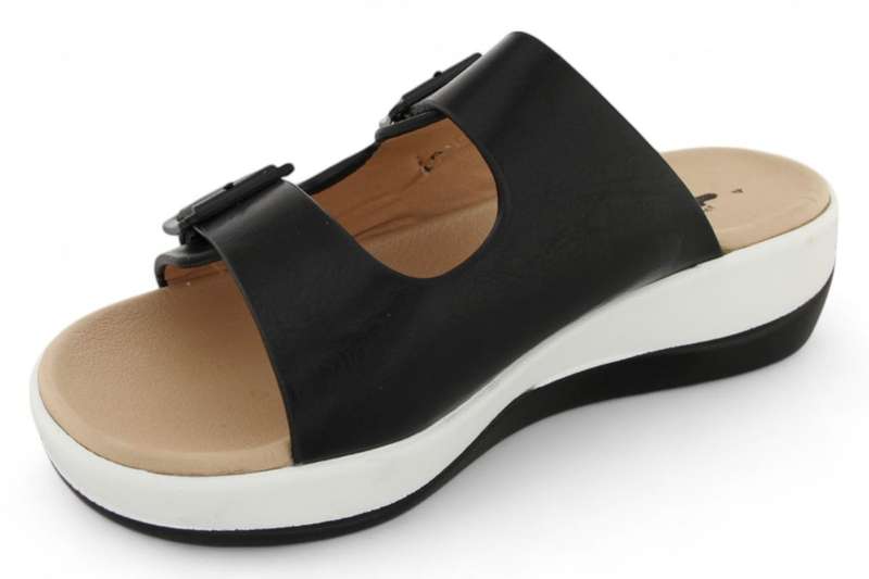 TTP Women PU Dual Buckle Platform Slider HT2207-7