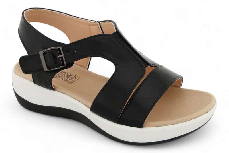 TTP Women Platform Strappy T-Bar Sandals with Buckle - HT2207-6