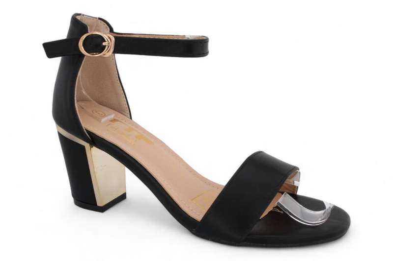 TTP Women PU Block Heel with Open Toe and Ankle Strap JSF103PU