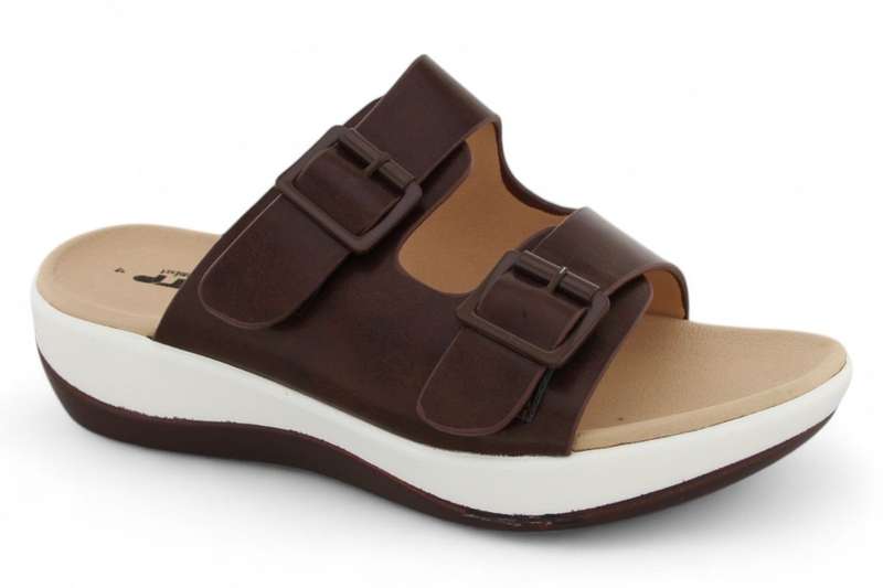 TTP Women PU Dual Buckle Platform Slider HT2207-7