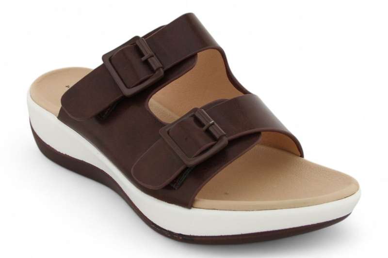 TTP Women PU Dual Buckle Platform Slider HT2207-7