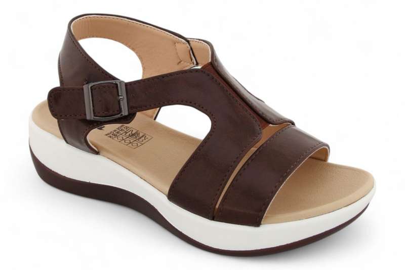TTP Women Platform Strappy T-Bar Sandals with Buckle - HT2207-6