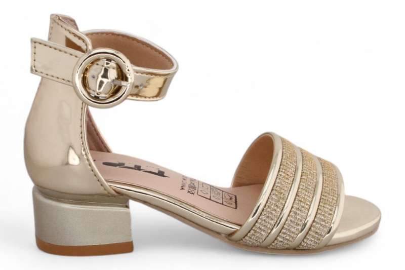 TTP Girls Block Heel Sandals with Ankle Strap HT001