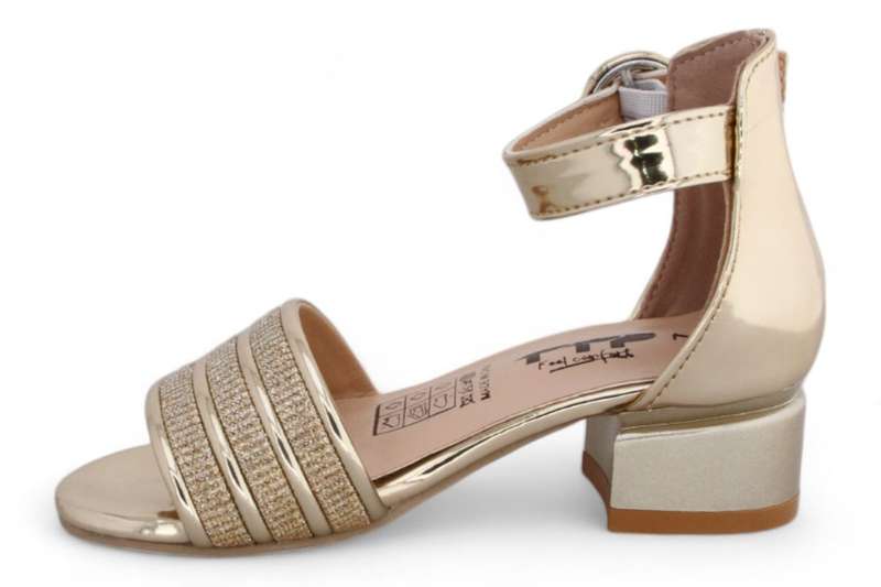 TTP Girls Block Heel Sandals with Ankle Strap HT001