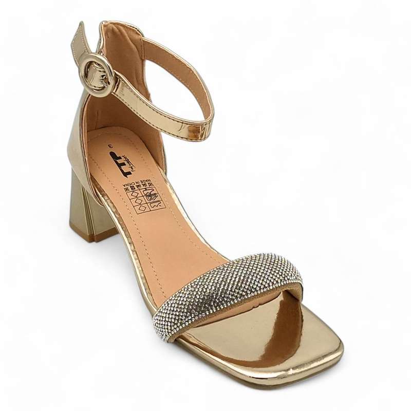 TTP Women Patent Ankle Strap Block Heel Sandals - HT008