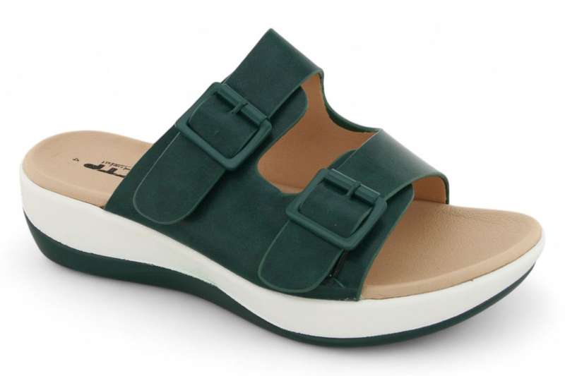 TTP Women PU Dual Buckle Platform Slider HT2207-7